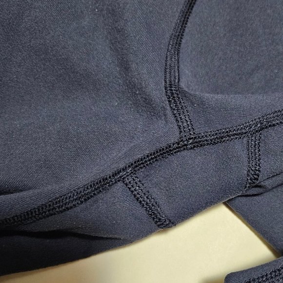 Lululemon Navy & Pink Luon Mid Rise Split Calf Gather & Crow Crop - Picture 5 of 6